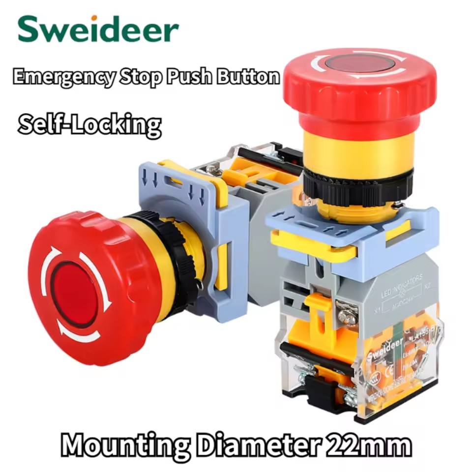 Not druckknopf mit 22mm