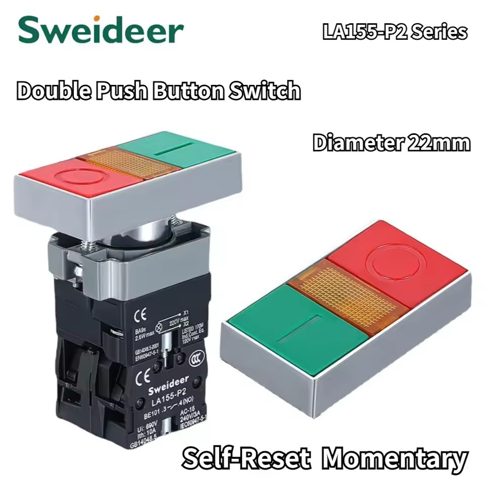 Hellgrün rot Doppel druckknopf