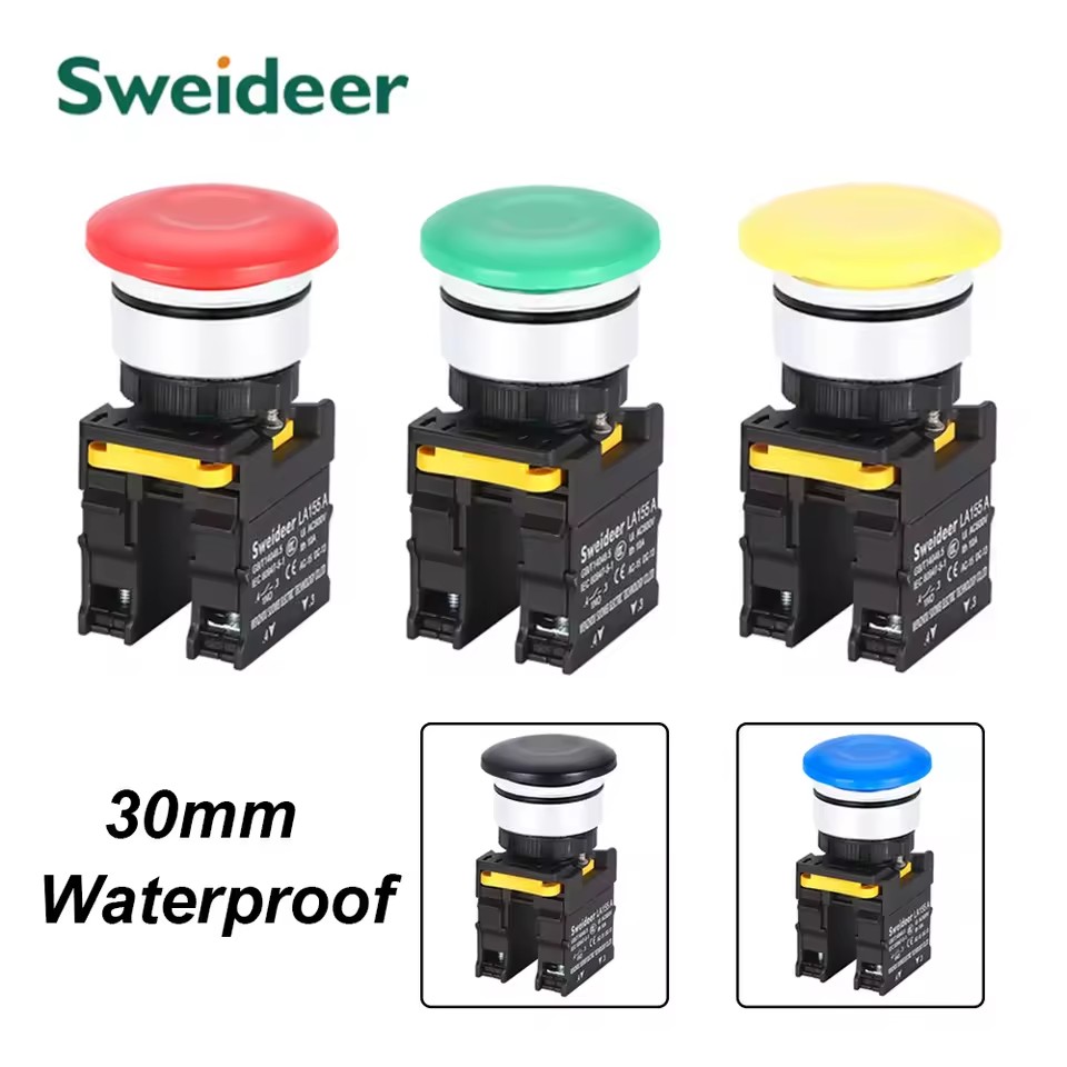 Interruptor de botón de seta verde