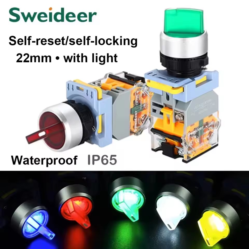 Interruptor Selector de 22mm con LED