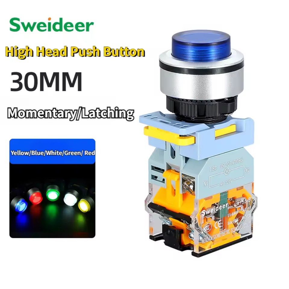 Botón con luz de cabeza alta